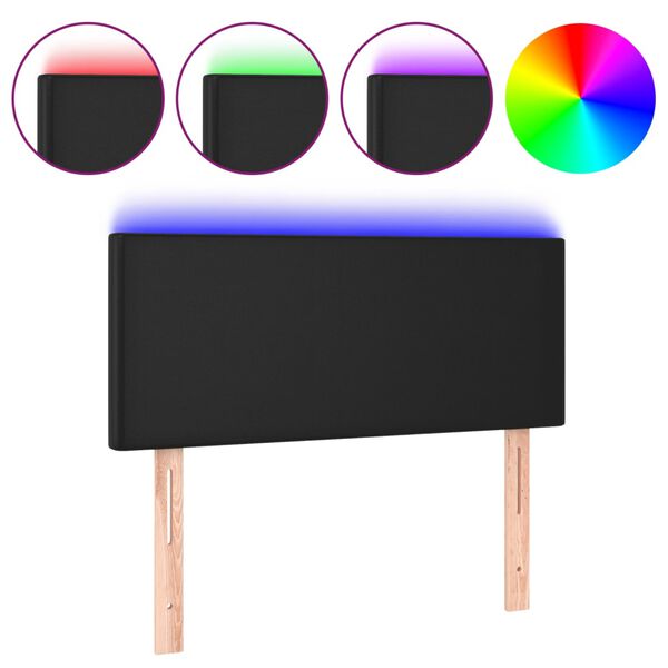 vidaXL LED-voodipeats, must, 90x5x78/88 cm, kunstnahk