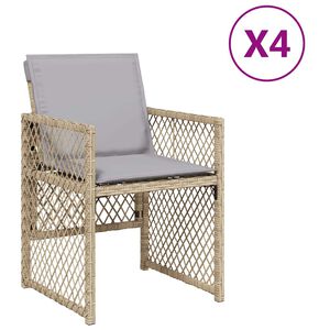 vidaXL aiatoolid patjadega 4 tk, beežid toonid, pol&uuml;rotang