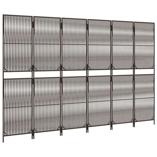 vidaXL 6 paneeliga ruumijagaja, pruun, pol&uuml;rotang