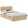 vidaXL Laos voodi sahtliga peaga Sonoma tamm 135 x 190 cm Tehispuit