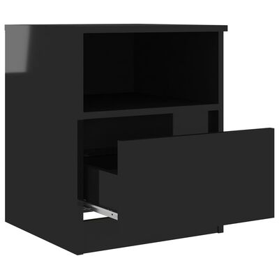 vidaXL öökapp, kõrgläikega must, 40x40x50 cm, puitlaastplaat