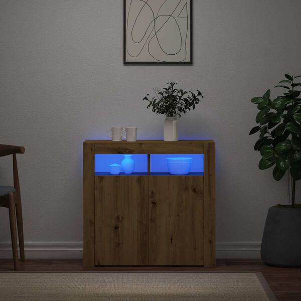 vidaXL puhvetkapp LED-tulega, k&auml;sit&ouml;&ouml;tamm, 80x35x75 cm, tehispuit