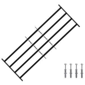 vidaXL Akna turvav&otilde;re 4 ristvartiga 3 pcs 93-174 cm Tsingitud teras