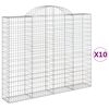 vidaXL kaarekujulised gabioonkorvid 10 tk, 200x30x160/180 cm, raud