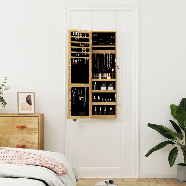 vidaXL seinale kinnitatav ehetekapp peegli ja LED-tuledega