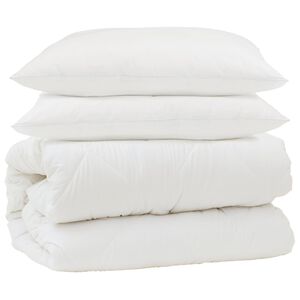 vidaXL Teki komplekt padjaga 3 pcs Valge Mikrofiber ja allahindlused