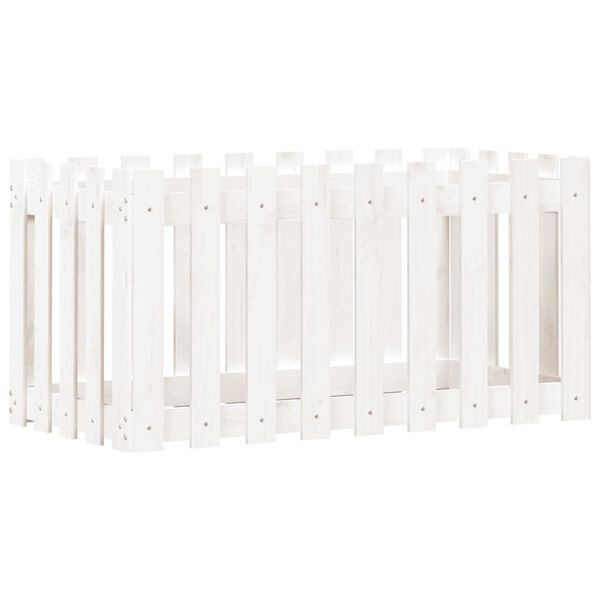 vidaXL aia disainiga kõrgendatud taimelava, valge, 100x50x50 cm, mänd