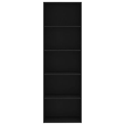 vidaXL 5-korruseline raamaturiiul, must, 60x30x189 cm, puitlaastplaat
