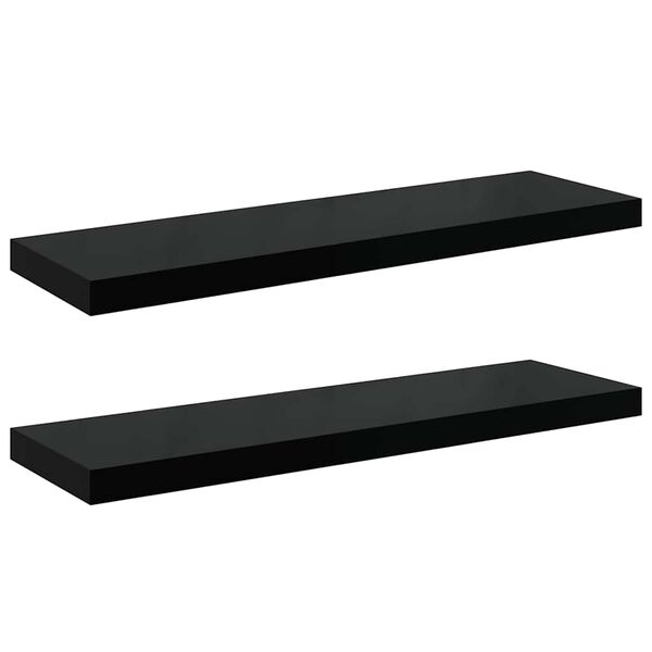 vidaXL seinariiulid, 2 tk, k&otilde;rgl&auml;ikega, must, 80 x 23,5 x 3,8 cm MDF