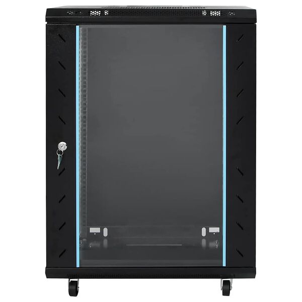 vidaXL 15U serverikapp, 19" IP20, must, 60 x 45 x 86 cm