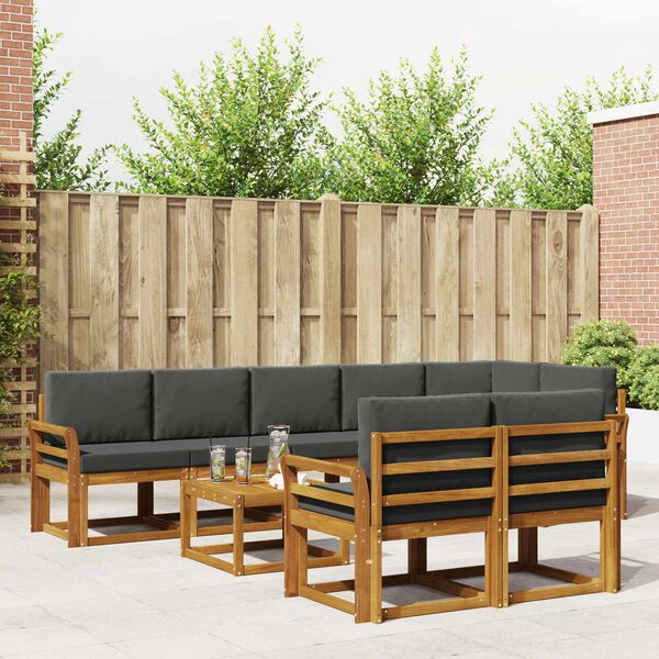 vidaXL V&auml;li diivanikomplekt padjaga 9 pcs Looduslik ja antriit