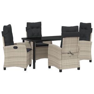 vidaXL Aia s&ouml;&ouml;gilaudade komplekt padjaga 5 pcs Helehall pol&uuml;rotang