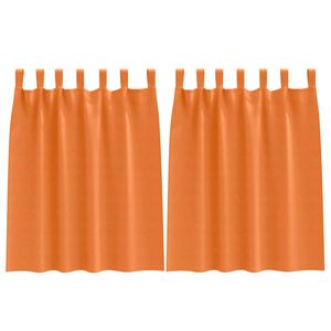 vidaXL Kardinad r&otilde;ngastega 2 pcs Erk Oranž 140 x 140 cm Pol&uuml;ester