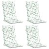 vidaXL kõrge seljatoega toolipadjad 4 tk, lehemuster, kangas