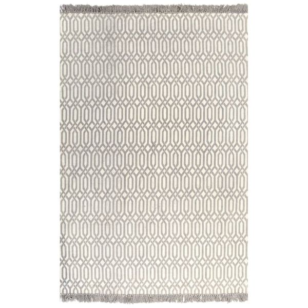 vidaXL Kilim vaip, puuvill, 120 x 180 cm, mustriline, pruunikashall
