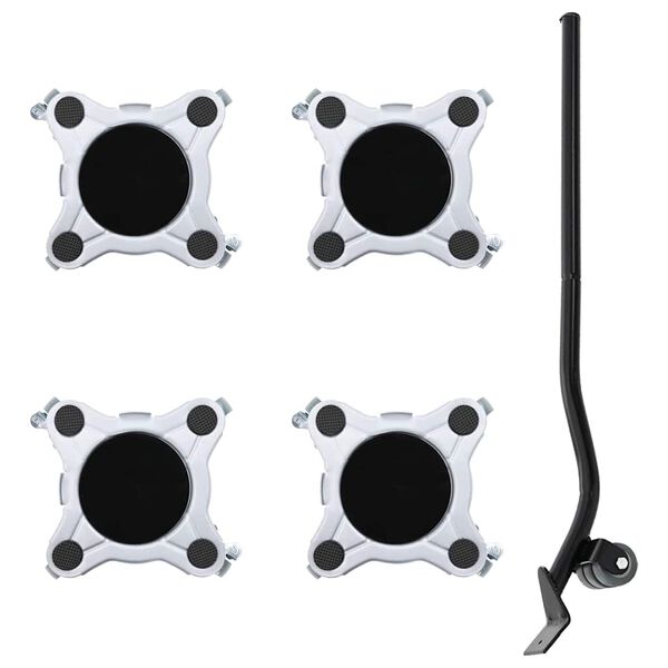 vidaXL mööblirullikud 4 tk tõstukiga 15,5 x 15,5 x 5,5 cm teras 1000 kg