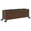 vidaXL taimekast rataste ja 3 potiga, pruun, 107x32x38 cm, pol&uuml;rotang