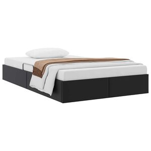 vidaXL Laos voodi madratsiga peaga Must 120 x 190 cm Kunstnahk