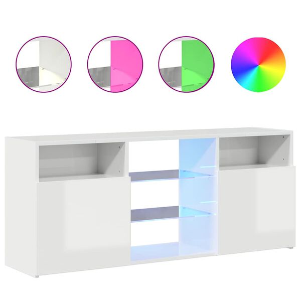 vidaXL telerialus LED-tuledega, k&otilde;rgl&auml;ikega, valge, 120 x 30 x 50 cm
