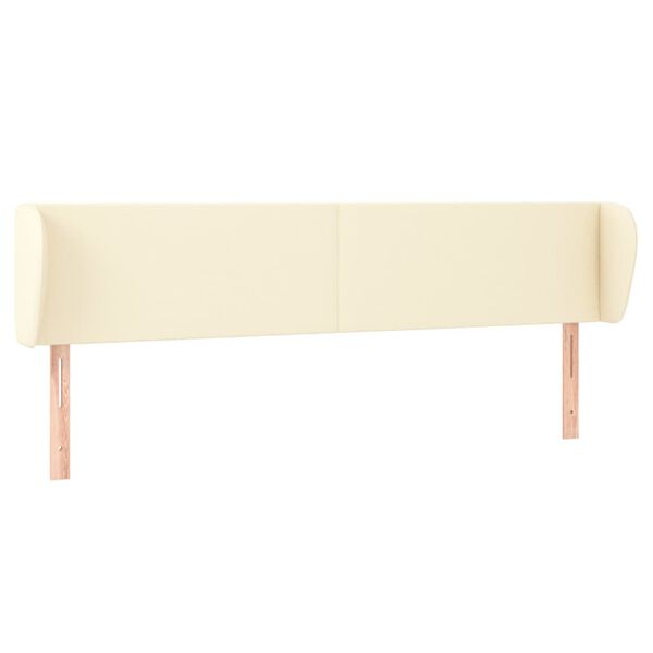 vidaXL voodipeats servadega, kreemjas, 163x23x78/88 cm, kunstnahk