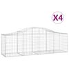 vidaXL kaarekujulised gabioonkorvid 4 tk, 200x50x60/80 cm, raud