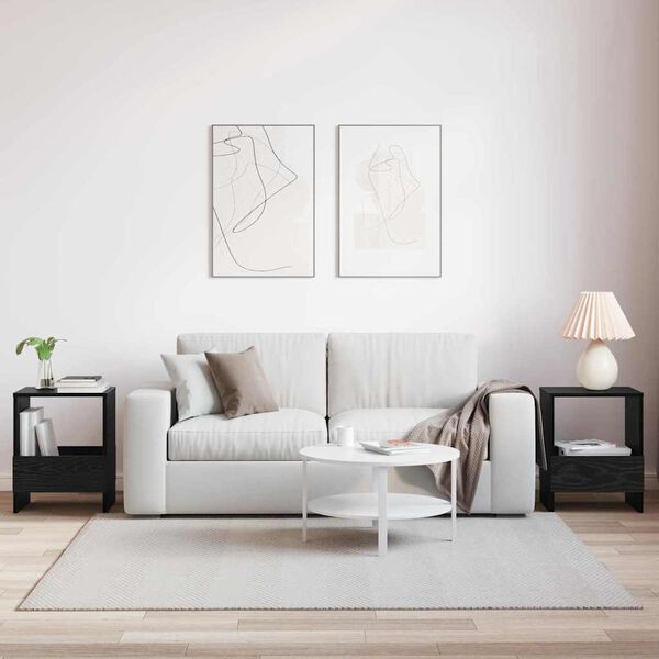 vidaXL Ajakirja riiul 2 pcs Must tamm 35 x 30 x 45 cm