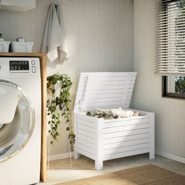 vidaXL kaanega hoiukast "RANA" valge, 80 x 49 x 54 cm, männipuit