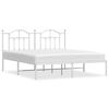 vidaXL metallist voodiraam peatsiga, valge, 160x200 cm