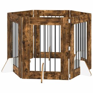 vidaXL Koerav&auml;rav koos aluspuudega 6 pcs Suitsutatud tamm 60 x 80 cm