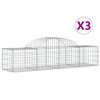 vidaXL kaarekujulised gabioonkorvid 3 tk, 200x50x40/60 cm, raud