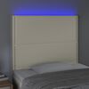 vidaXL LED-voodipeats, kreemjas, 80x5x118/128 cm, kunstnahk