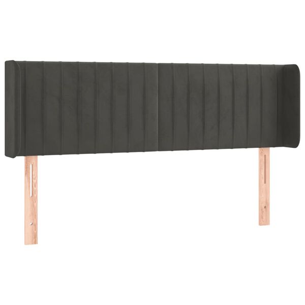 vidaXL LED-voodipeats, tumehall, 147x16x78/88 cm, samet