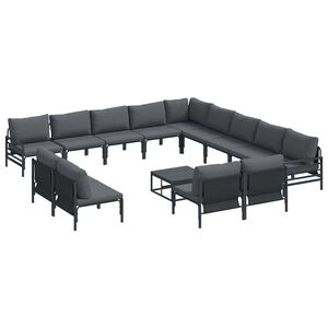 vidaXL Aia Diivanikomplekt padjaga 14 pcs Must Teras