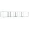 vidaXL koeraaedik, ustega, hall, 8 x 2 x 1,5 m, tsingitud teras