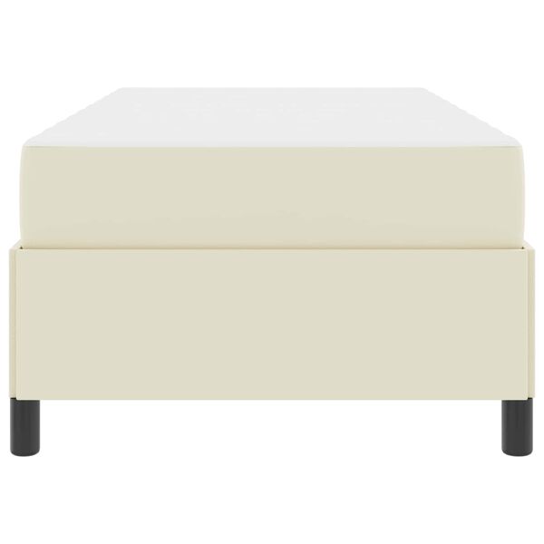 vidaXL Voodiraam madratsiga madratsiga cream 100 x 200 cm Kunstnahk