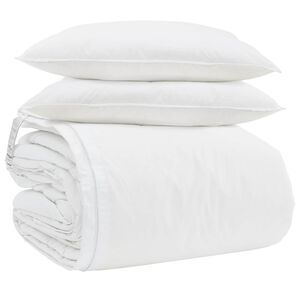 vidaXL Teki komplekt padjaga 3 pcs Valge Down Feather