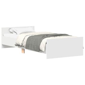 vidaXL voodiraam, valge, 90 x 200 cm, tehispuit