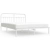 vidaXL metallist voodiraam peatsiga, valge, 160x200 cm
