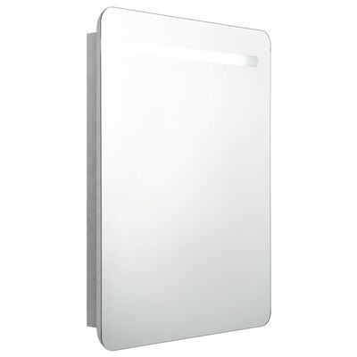 vidaXL LEDidega vannitoa peegelkapp, betoonhall, 60 x 11 x 80 cm