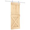 vidaXL Libisev uks Looduslik ja Valge 80 x 210 cm Tahke m&auml;nnipuit