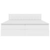 vidaXL Laos voodi madratsiga peaga PUHAS VALGE 200 x 200 cm Kunstnahk