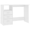 vidaXL kirjutuslaud sahtlitega valge 110x50x76 cm puitlaastplaat