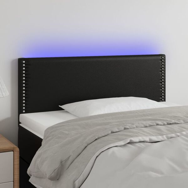 vidaXL LED-voodipeats, must, 80x5x78/88 cm, kunstnahk