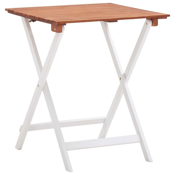 vidaXL 3-osaline bistrookomplekt, akaatsiapuit, tumehall ja valge