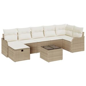 vidaXL Aia Diivanikomplekt padjaga 8 pcs Beež Pol&uuml;rooster