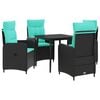 vidaXL Diivanilaua komplekt 5 pcs PE rattan ja pulberkattega teras