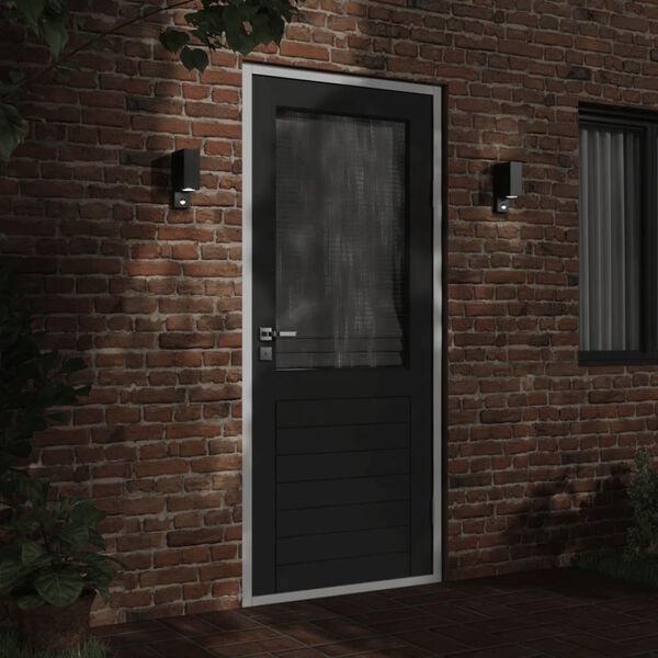 vidaXL anduriga õue seinavalgustid 2 tk, must, survealumiinium