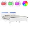 vidaXL Voodi raam LED-ribadega peaga Valge 180 x 200 cm Kunstnahk