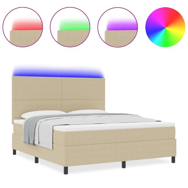 vidaXL Karbi vedrumadrats Helehall ja valge 203 x 180 x 128 cm