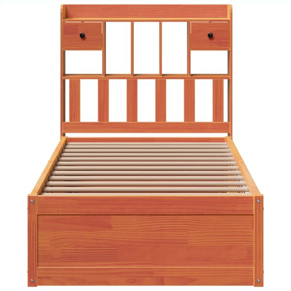 vidaXL voodiraam ilma madratsita, vahapruun, 75 x 190 cm, m&auml;nnipuit